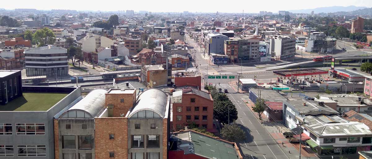 Bogotá March 22th 2020 - Panorama from the roof of El Lago Clinic